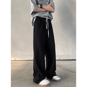 06春夏新款双腰头设计休闲拖地裤宽松垂感西裤XZ211-1-K2425-P50图片