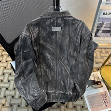 小众复古做旧牛仔套装夹克外套废土重磅拉链大口袋JK08957-P85，男装夹克，星座308B-1