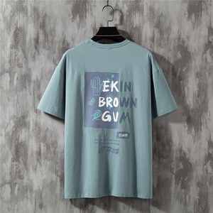 1图案已注册日系潮流休闲情侣大码M-5XL短袖T恤男水泥风7006特P18图片