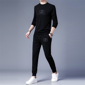 秋季休闲裤运动套装男装中年休闲卫衣服男士春秋两件套时尚百搭图片