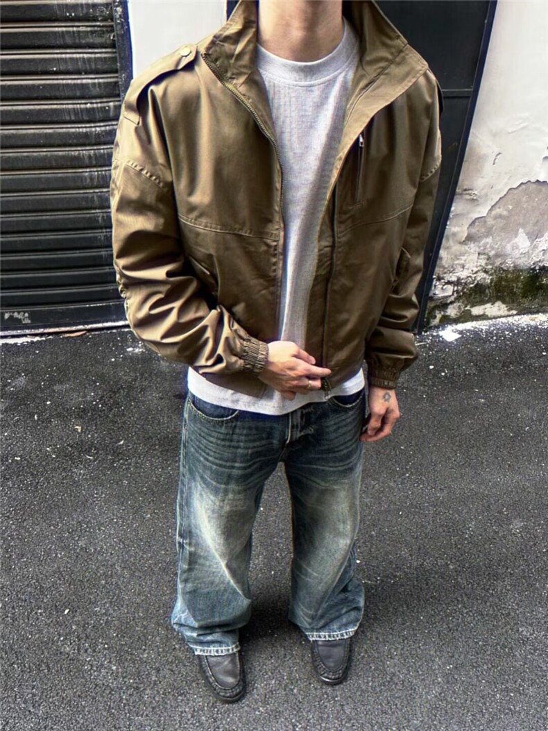 立领工装夹克男女cleanfit高级感短宽巴恩风外套潮网B109-P62,男装夹克,星座910-1
