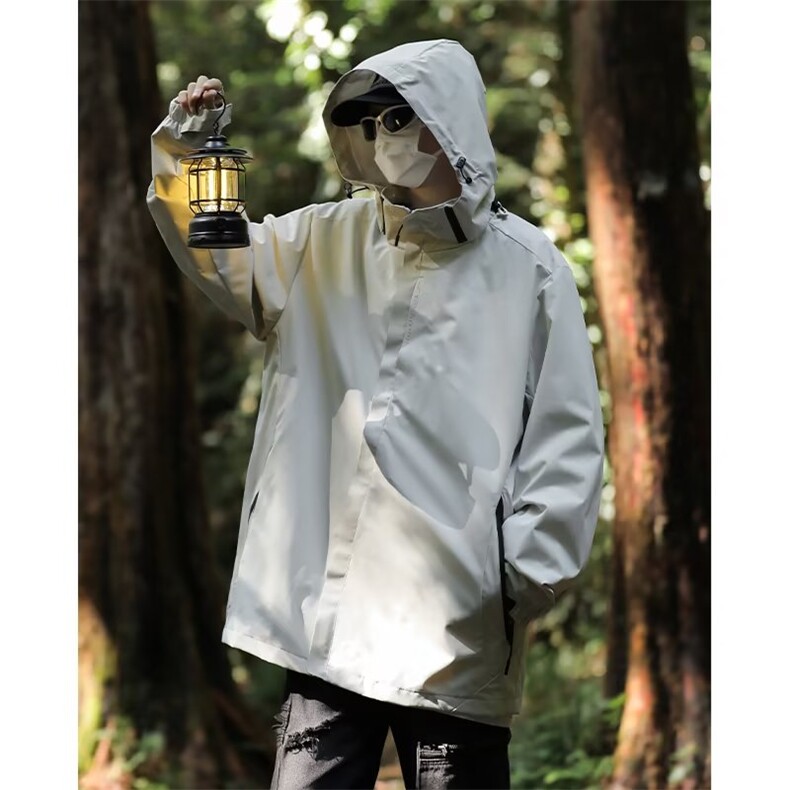 美式设计感冲锋衣高街男女潮工装登山连帽外套夹克春秋款QJ99-P68图片