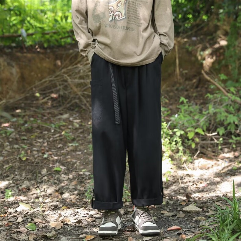 工装裤男美式机能潮牌宽松春秋直筒休闲纯棉长裤WK2806P40,男装休闲裤,星座1116-2