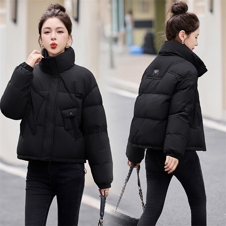 超好看短款白鸭绒羽绒服女2025冬新款小个子时尚宽松立领保暖外套,女装羽绒服,涵亦佰惠
