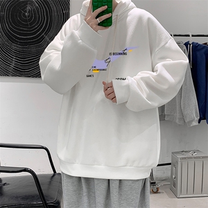 WY2259-P35 加绒款-P40 纯棉连帽卫衣男大码运动帽衫宽松薄外套男图片