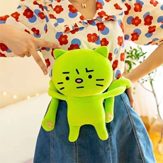 焦绿猫可爱毛绒小猫背包放置化妆品爆款背包