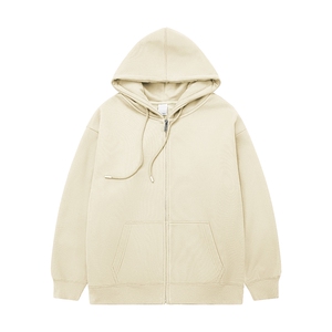 抖音得物高品质全棉二开 380克重磅美式秋冬连帽开衫卫衣外套HM01图片