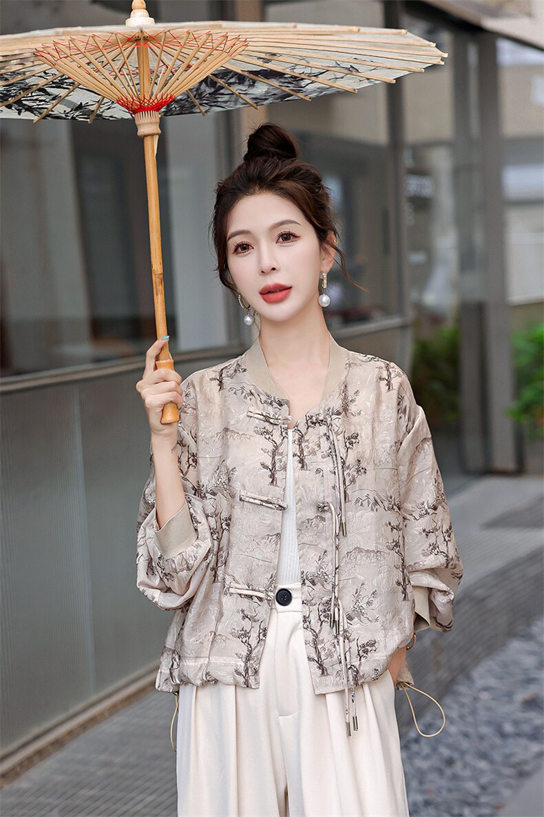 防晒衣。2024夏装新款新中式优雅时尚清爽短外套,女装防晒衣,浙宝281