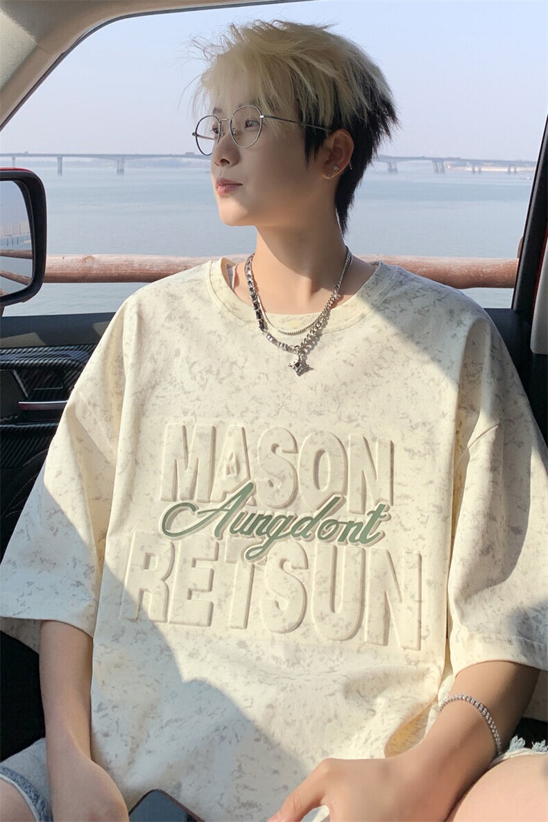 ！2026夏季新款男士钢印潮牌短袖T恤情侣半袖体恤T2506特P28,男装T恤,电商B220