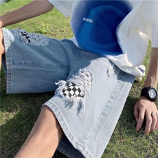 高街牛仔短裤男夏季五分裤D6658P35，男装牛仔裤，星座1116-2