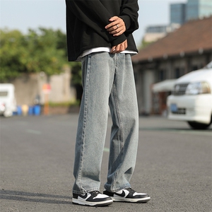 牛仔裤男宽松做旧直筒裤715-6-BK607P50(控68）图片