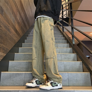 春秋现货伐木工装牛仔裤男宽松直筒GK07-P55-限价68图片
