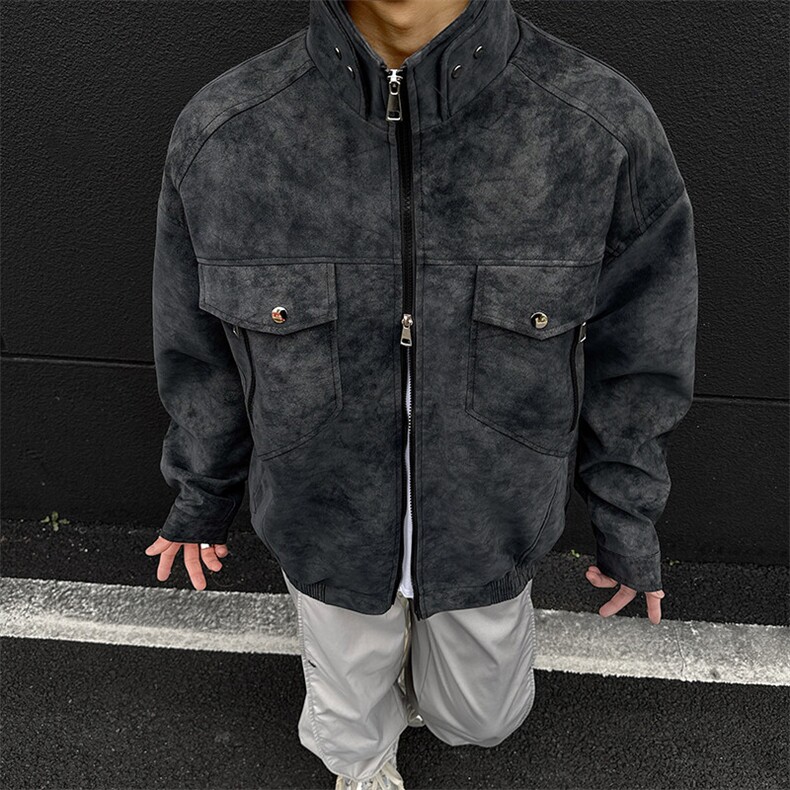现货黑色男士皮夹克机车情侣皮衣外套JK306P80,男装夹克,星座1904A-1