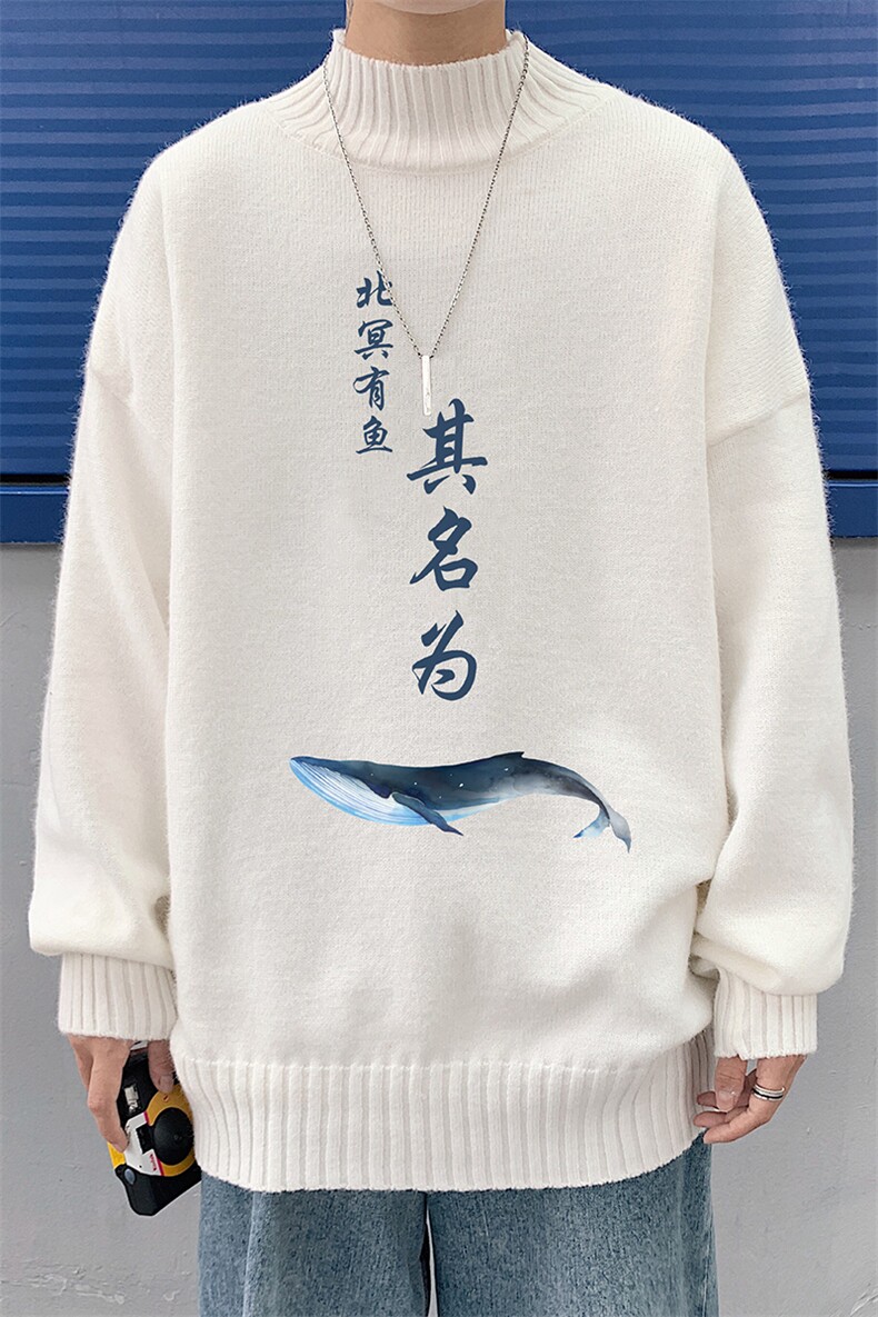 半高领毛衣男士大码针织衫男毛线衣男M18261-P45加绒款-P65,男装针织衫/毛衣,电商A040