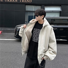 美式复古加绒连帽棉衣男款冬季潮流时尚保暖工装夹克8158/P102，男装夹克，星座506