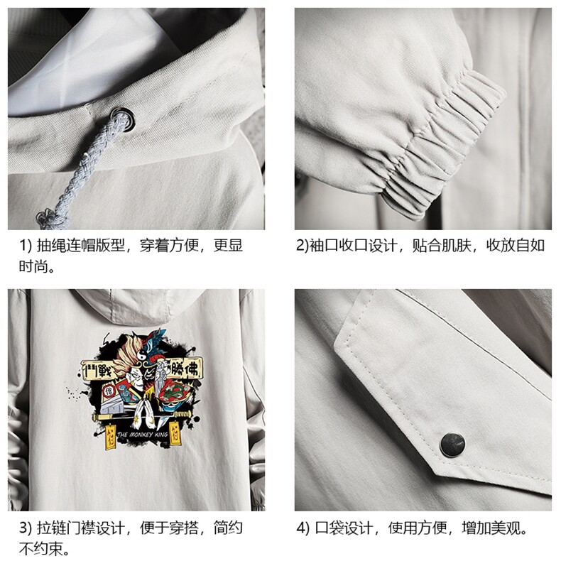 JK41016-P85加棉款-P115纯棉连帽夹克男士大码工装夹克男网格,男装夹克,电商A040A