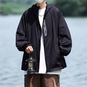 2025夏季新款连帽防晒衣服轻薄冰丝凉感时尚潮男女装速干钓鱼上衣图片
