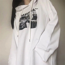 C0231-P55黑白动漫印花连帽卫衣学生情侣宽松上衣，男装卫衣，星座617A-2