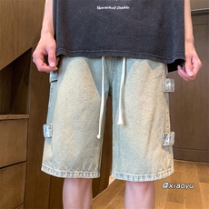 XZ616夏季新款宽松百搭牛仔裤贴标五分裤TY341P45控58，男装牛仔裤，星座512A（原616）