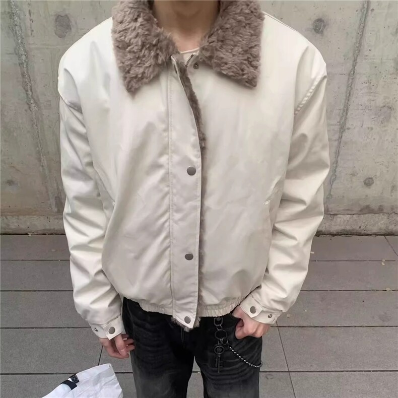 韩一件过冬cleanfit短款棉服狼毛哈灵顿棉服环保毛领夹克外套,男装夹克,星座506A