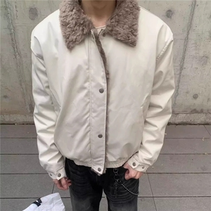 韩 一件过冬cleanfit短款棉服狼毛哈灵顿棉服环保毛领夹克外套图片