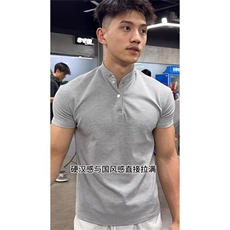 夏季男士短袖t恤高端有领子潮流青年立领上衣服半袖休闲薄款，男装Polo衫，四季星座505