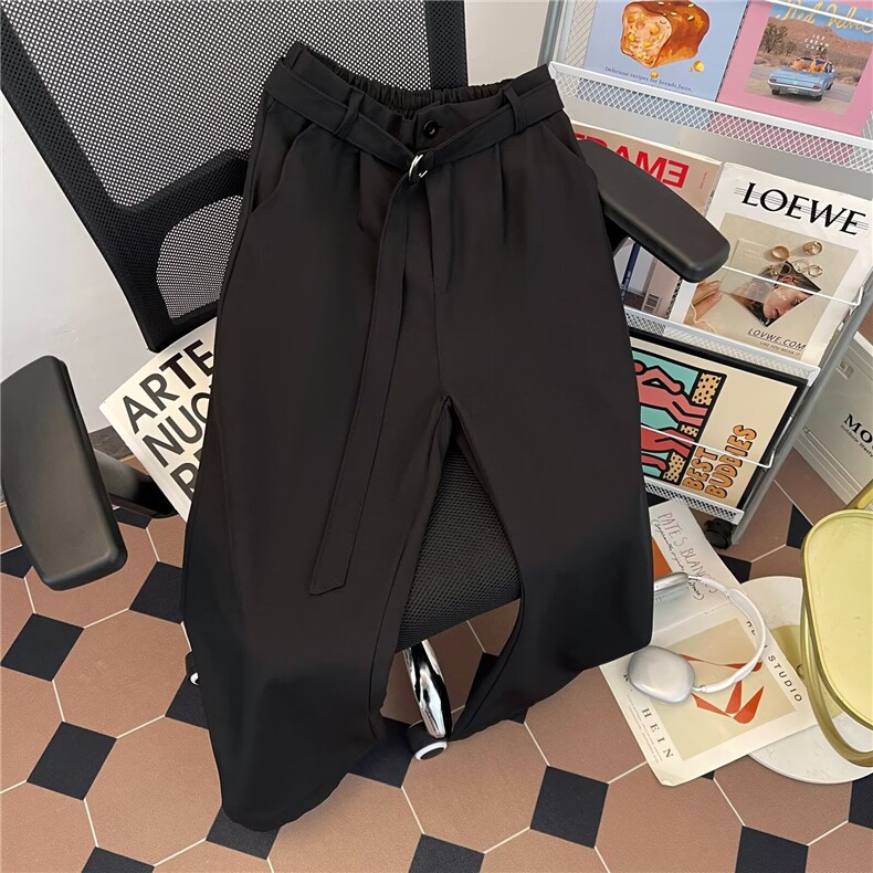 WJ0716-P40休闲西裤男女2025春夏新款时尚百搭显瘦直筒阔腿裤,男装西裤,电商C233