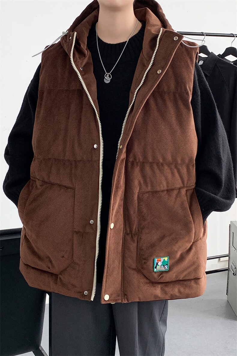冬款加棉潮牌连帽棉服港风马甲背心棉衣外套男士8130-P95控价118,男装背心/马甲,电商A441-1