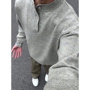 【有货】PLMY1LL-特P58亨利领 毛衣男秋冬美式复古针织衫图片