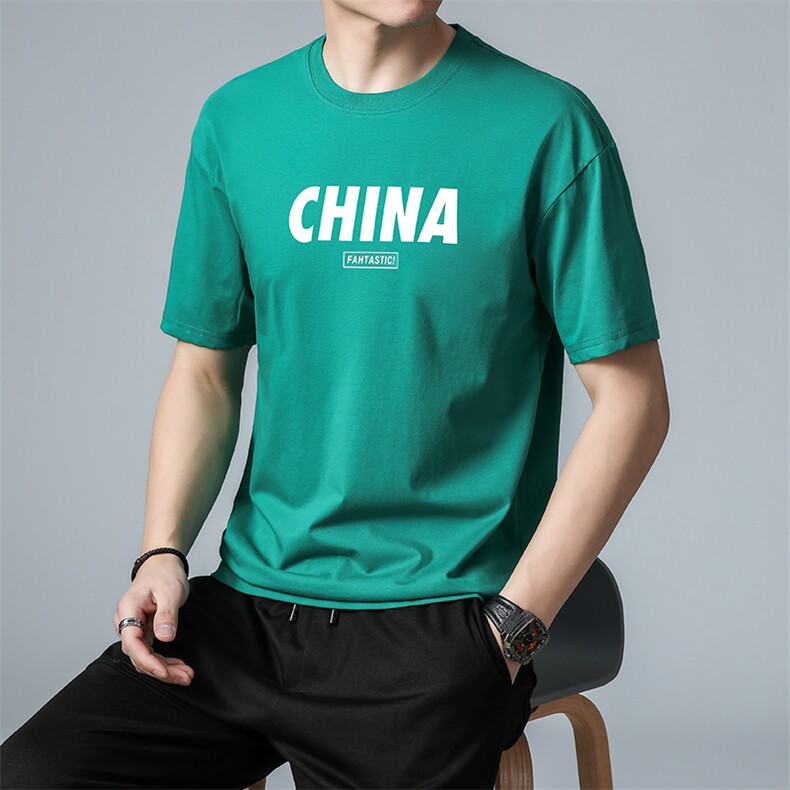 夏季短袖T恤2023新款圆领时尚潮流半袖上衣中青年装YF1901-P50,男装T恤,星座1105-3