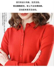 新款POLO领针织衬衣开衫女短款针织打底衫，女装针织衫/毛衣，鄂维那特