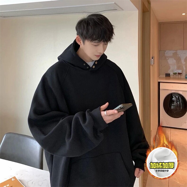 480G重磅加绒硬挺boxy男女秋冬美式高街结构古铜两粒扣卫衣厚外套,女装短外套,电商A486-1