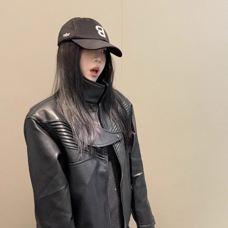 秋冬美式复古PU皮夹克高级感机车外套男潮流百搭上衣L33644-P75图片