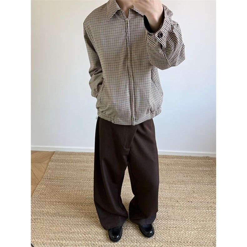 自家图~现货老钱风cleanfit千鸟格两面穿夹克外套W1350/P75,男装夹克,电商B350