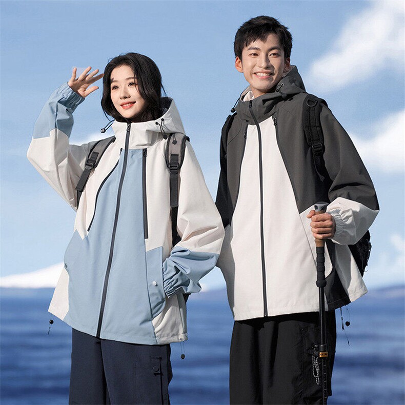 秋季新款宽松夹克男撞色三防冲锋衣外套DSA157B-JK7831-P75图片