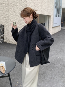 复古高级感毛呢外套女冬季2025新款韩系气质时髦减龄超火羊毛大衣图片