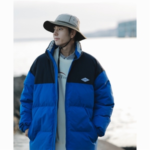 冬季新款宽松面包服美式复古立领棉服男撞色棉衣外套MY9060-P100图片