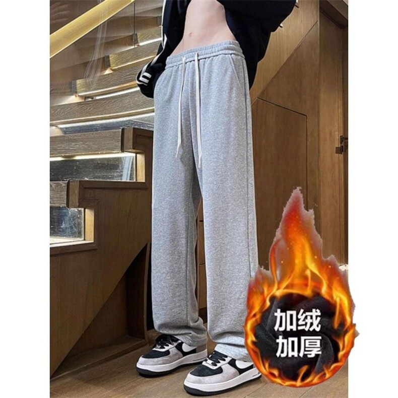 1506-1/KK0771加绒款/P28加绒350克华棉复合贝贝绒长裤雅货黑色,男装卫衣,星座1506-1