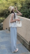 新中式国风马甲休闲裤套装女夏2025新款巨好看甜美两件套夏日漂亮，女装套装/套裙，2D148