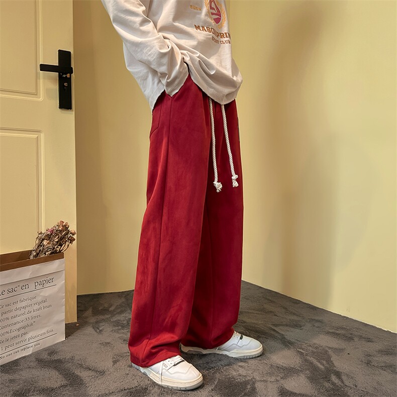 麂皮绒直筒休闲裤B342-K7006-P50控68,男装休闲裤,电商B342