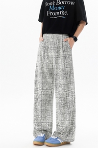 8XL-M 棉麻扎染糯米裤垂感直筒宽松慵懒休闲阔腿裤K9130P68控98图片