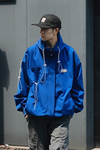 1港风冲锋衣男休闲宽松潮百搭大码M-5XL工装夹克男JK7569P75控99图片