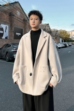 加绒加厚毛呢大衣西装外套潮504-F61-P75控118（加绒P85控128），男装毛呢大衣，星座504
