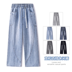 【现货】2025年秋季新款美式复古工装口袋拼接宽松直筒裤818-P50图片