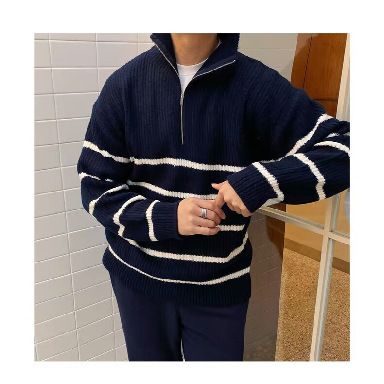 日系毛衣男女秋装慵懒风复古软糯套头拉链针织衫MY5007-P50,男装针织衫/毛衣,星座208-5