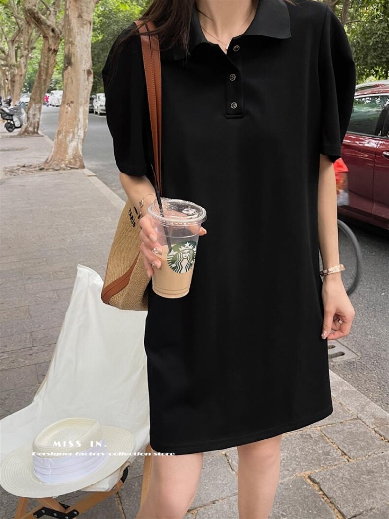 现货小众设计感泡泡袖连衣裙，女装连衣裙，蜜思印·金