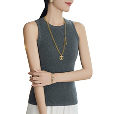 秋冬山羊绒吊带女无袖针织羊毛打底衫百搭小背心精纺马甲薄款外穿，女装背心吊带，云暖羊山羊绒