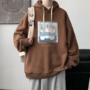WY2148-P35 纯棉连帽卫衣男大码运动帽衫宽松薄外套男图片