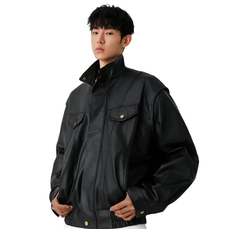 自拍图：2025秋季美式复古飞行员皮衣外套男立领皮夹克JK717-P98，商品下架区商品下架区，星座1209-2