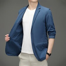 上衣单排扣春季中老年2023年翻领口袋长袖时尚西服SL8217，男装西服，钱塘6003（原4033）